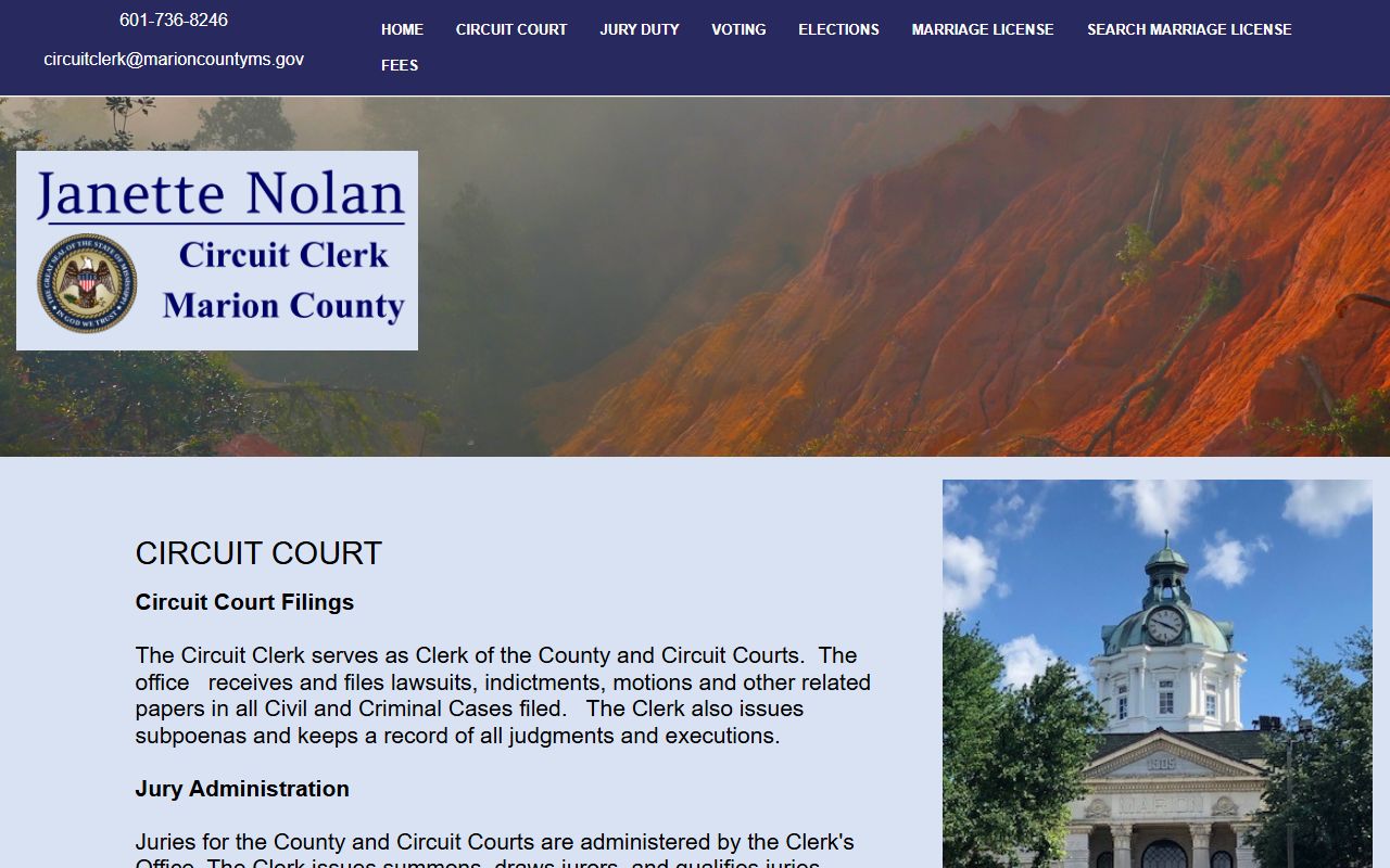 Marion County Circuit Clerk court records and circuit court filing services