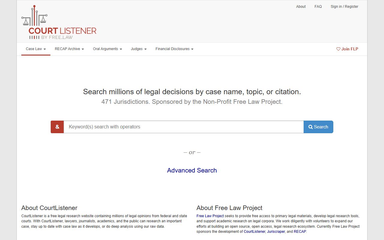 Marion County criminal court records research on the CourtListener site
