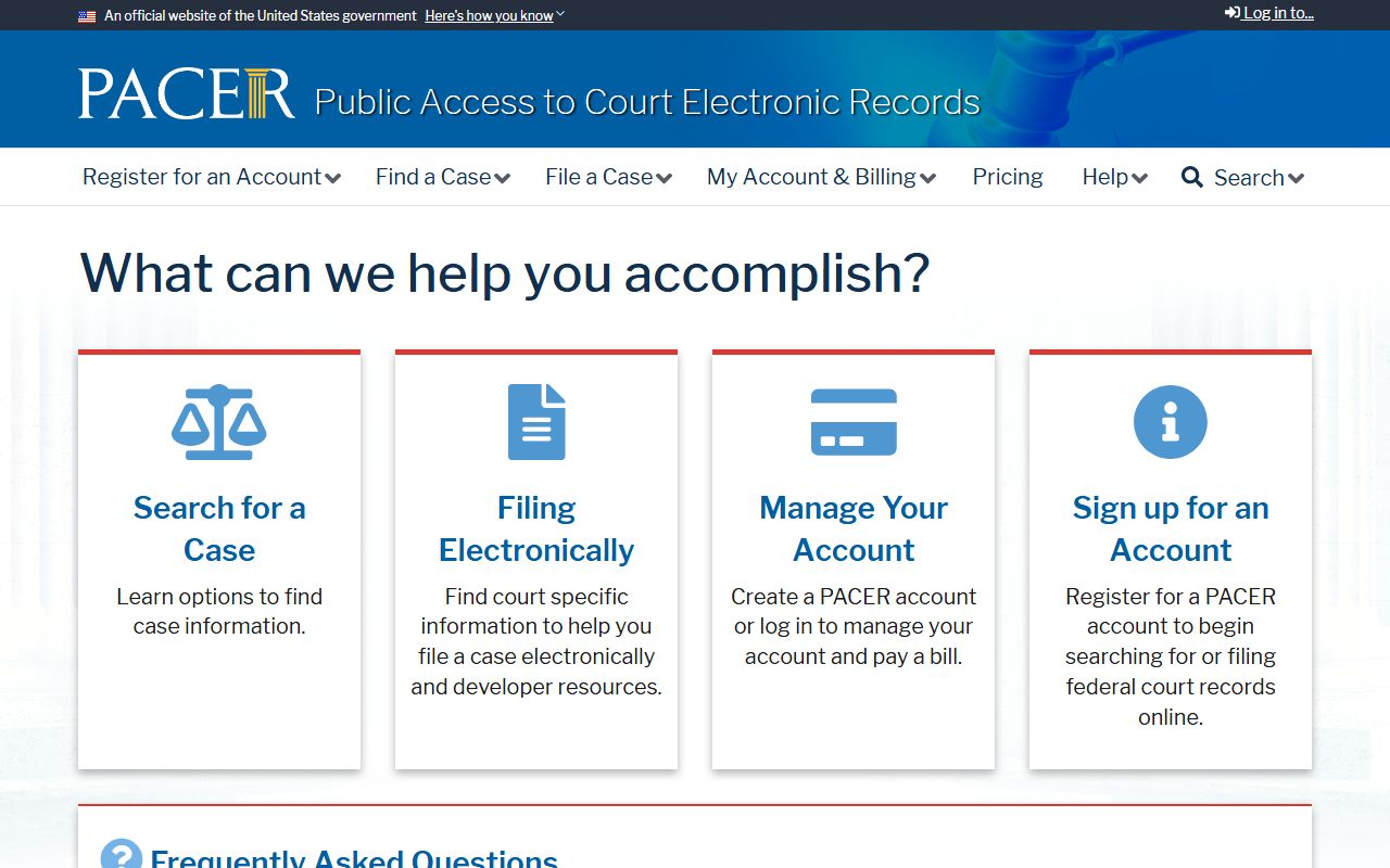 Marion County federal court records access through the PACER portal