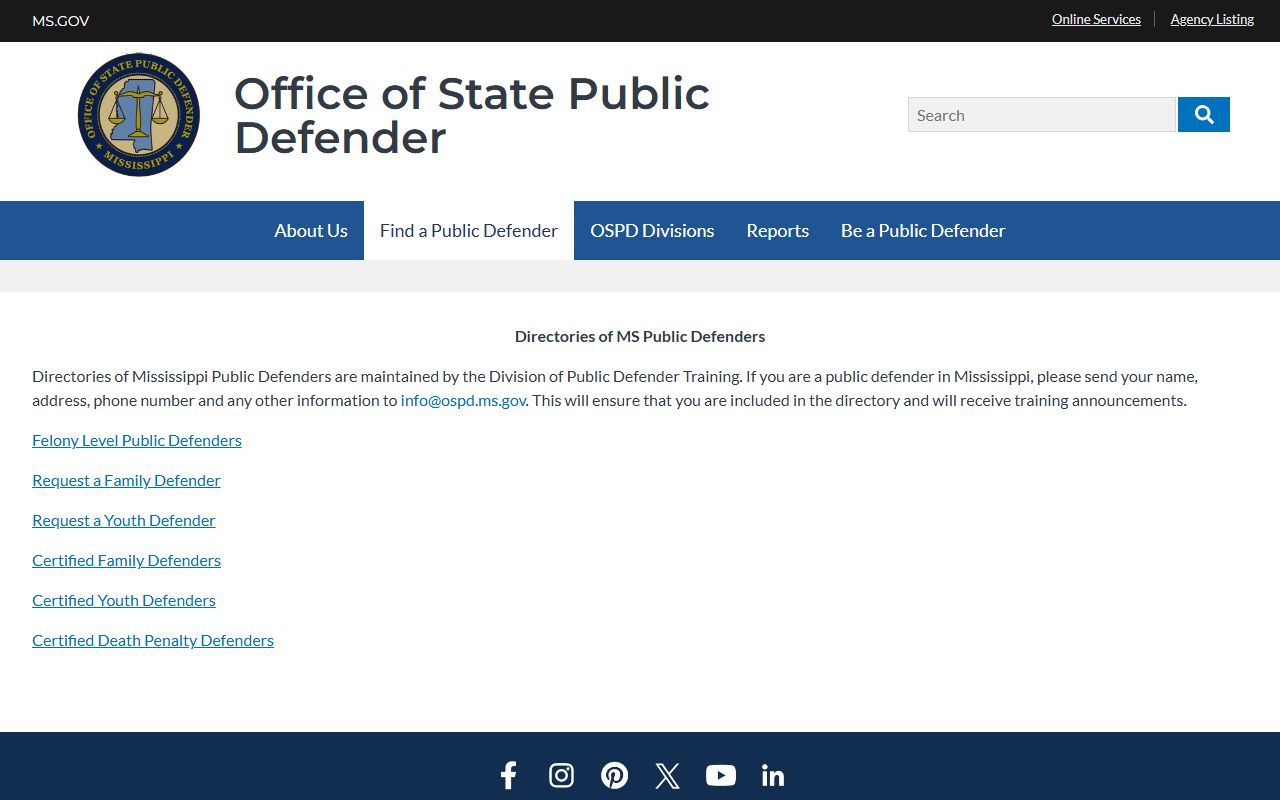 Marion County Circuit Court public defender lookup on the Mississippi state public defender directory