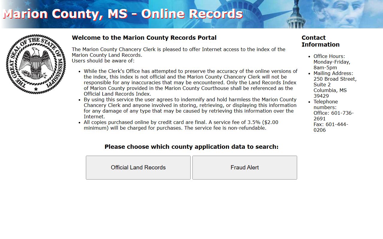Marion County Chancery records portal for land and court records