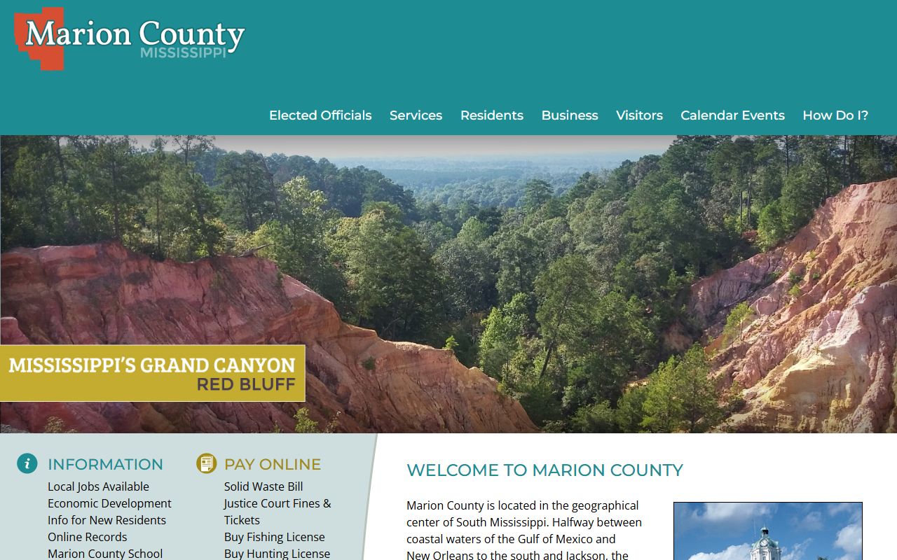 Marion County government homepage for court records access