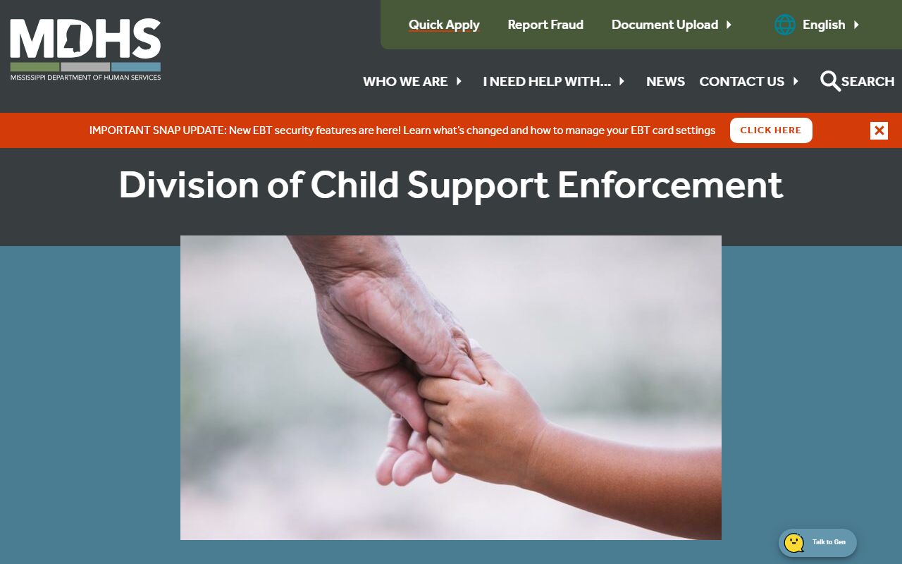 Marion County divorce records and Mississippi child support program